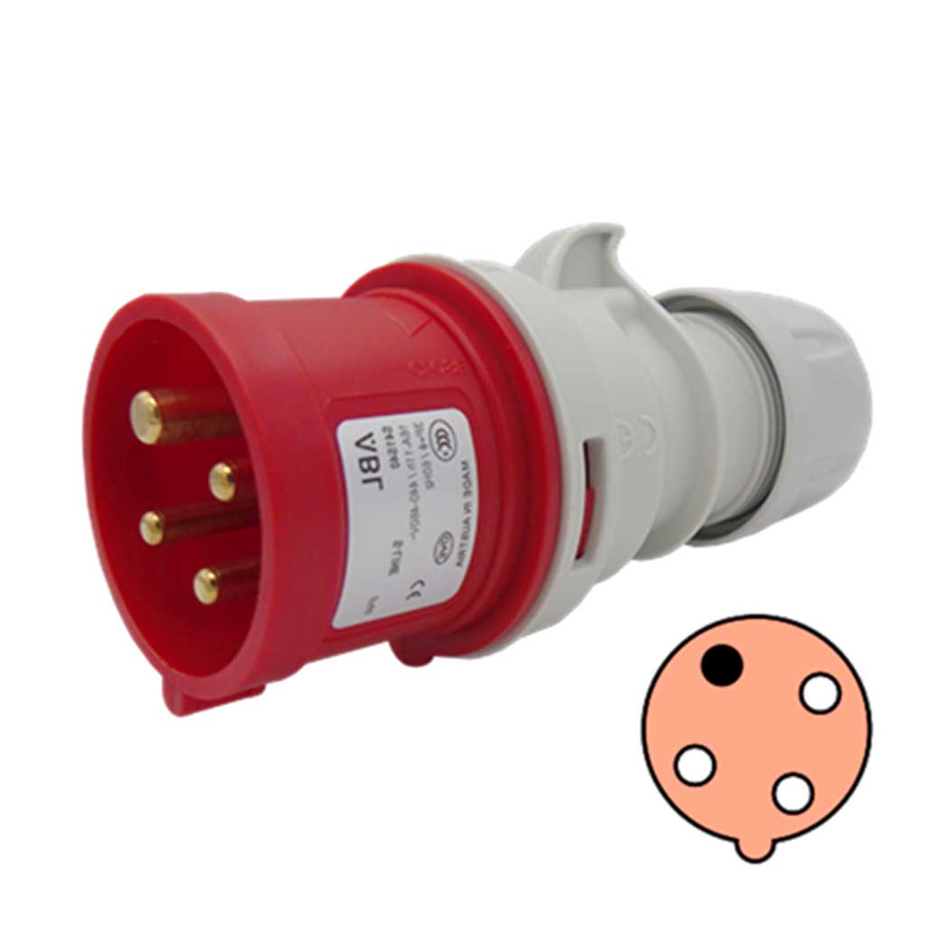 S42S40 — CLAVIJA CONECTOR GLANDULA 16A, 440-460V3P+T IP44