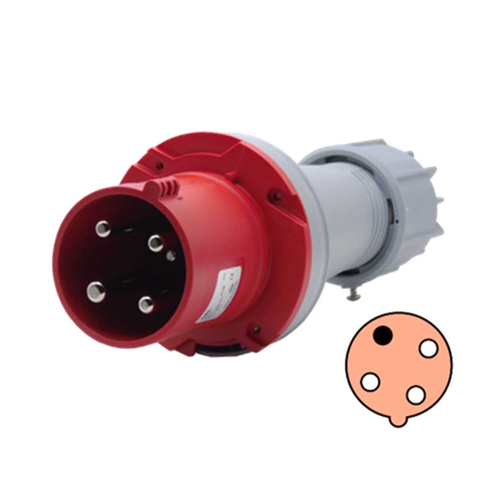 S43S40 — CLAVIJA CONECTOR GLANDULA 63A 440-460V3P+T IP44