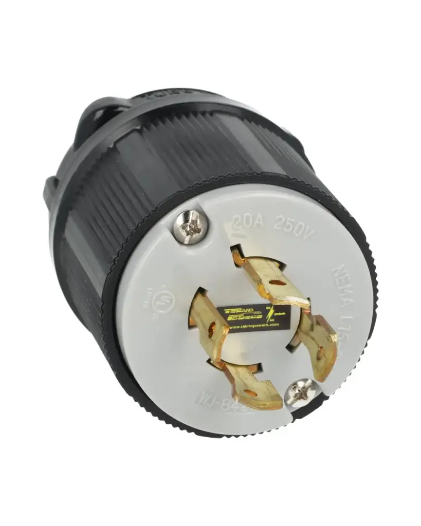 WJ-8421 — CLAVIJA INDUSTRIAL CON SEGURO 20A/250VCA3 POLOS (3 FASES) + TIERRA