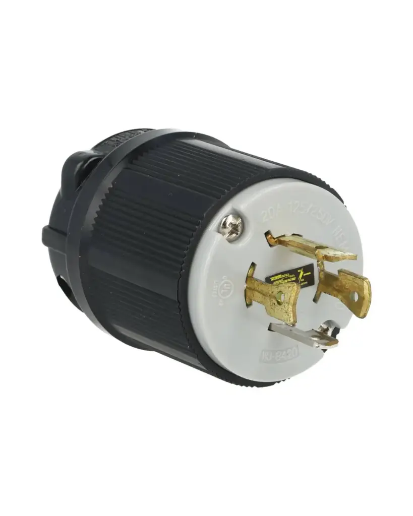 WJ-8420 — CLAVIJA INDUSTRIAL CON SEGURO 20A/125VCA-250VCA, 3 POLOS (3 FASES) + TIERRA 
