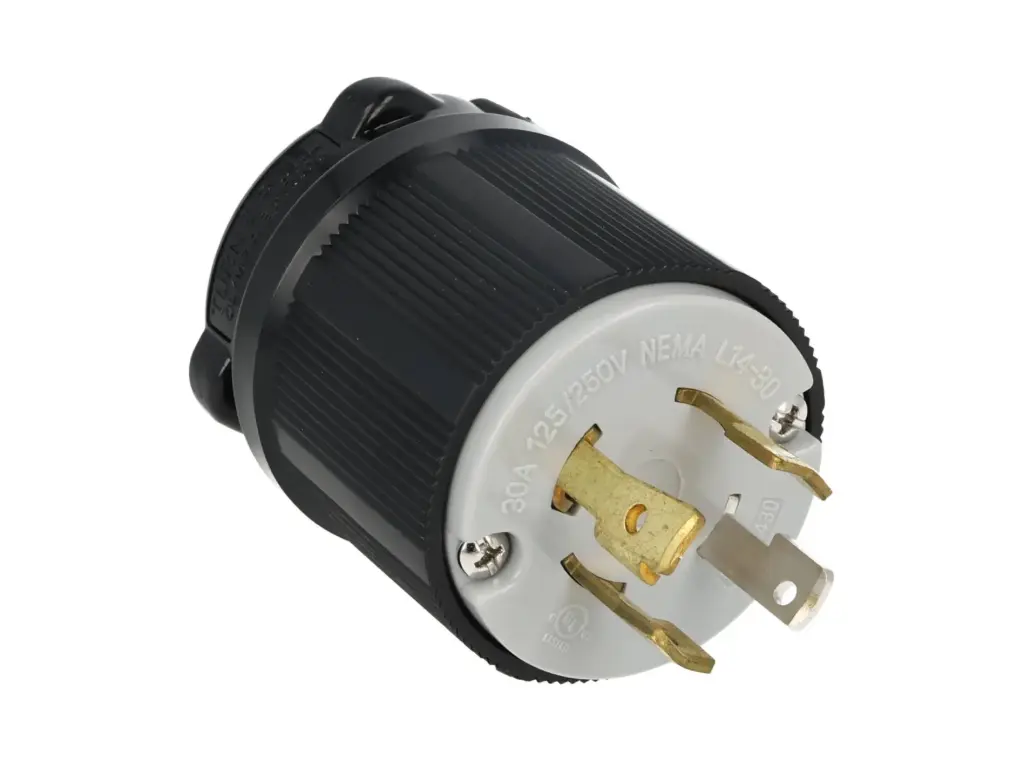 WJ-8430 — CLAVIJA INDUSTRIAL CON SEGURO 30A/125VCA-250VCA, 3 POLOS (3 FASES) + TIERRA