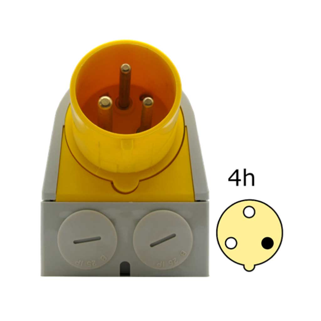 G32.10 — COMPARTIMIENTO CAJA A 25° 32A 100-130V 2P+G