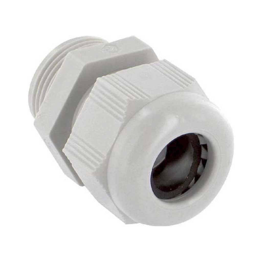 5308721 — CONECTOR GALNDULA PG21 GRIS18mm, #TUERCA7211886 (NO LA INCLUYE) EQUIV.CG-PG21