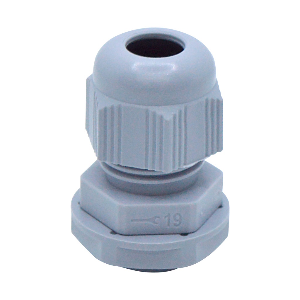 CG-PG9 — CONECTOR GLAND.PG9 8mm (5/16 ) POLIAM GRISINCLUYE TUERCA, BARRENO 19/32