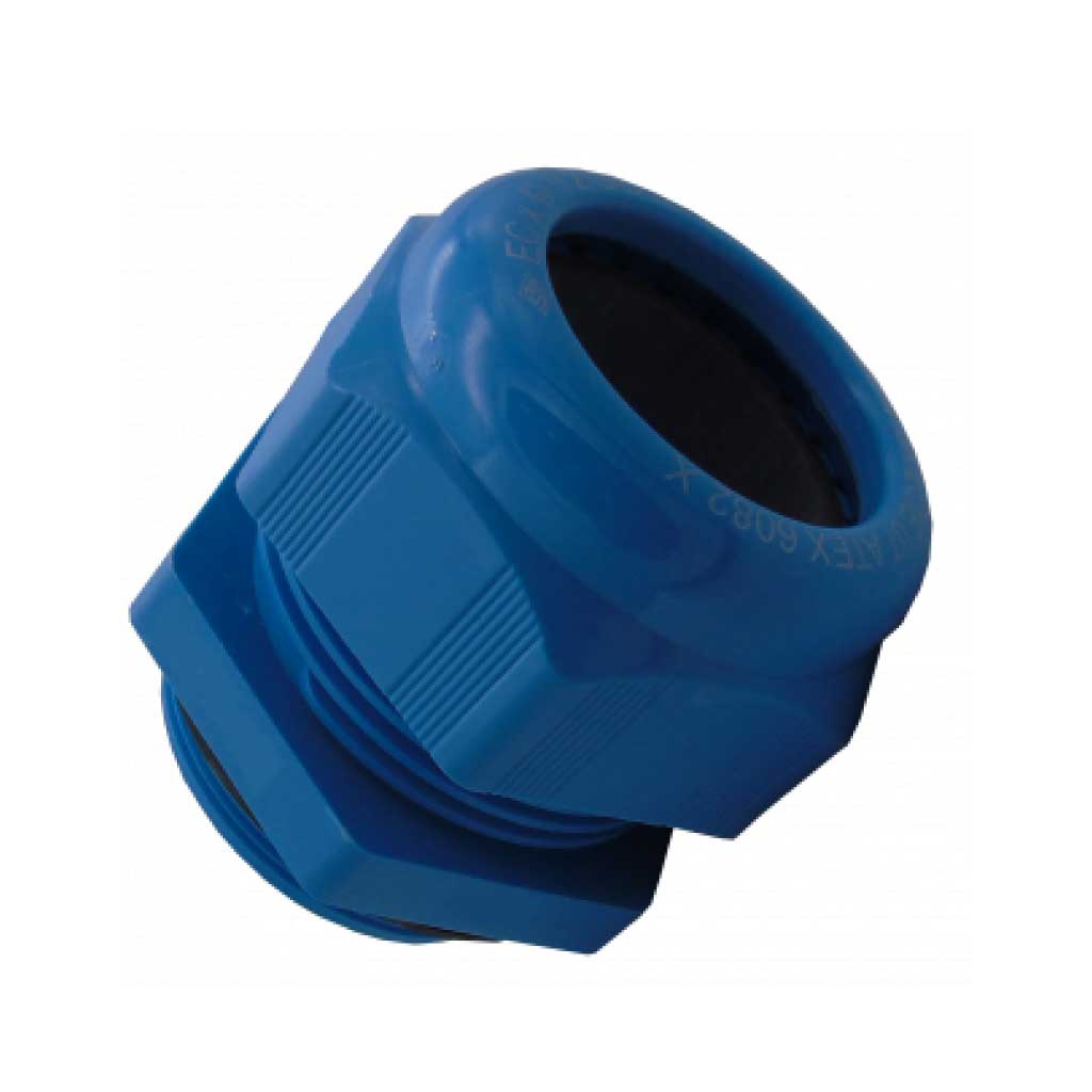 5507570 — CONECTOR GLANDULA M63 35-48 POLIAMIDA COLOR AZUL ATEX.