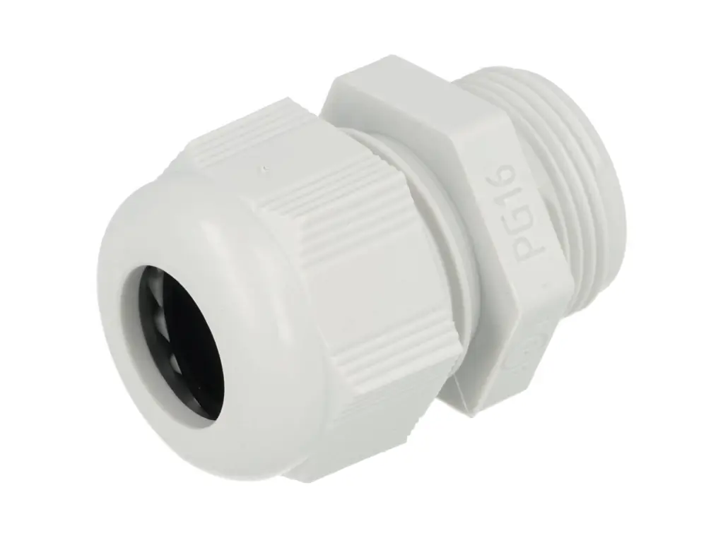 5308716 — CONECTOR GLANDULA PG16 GRIS14mm, #TUERCA7211885 (NO LA INCLUYE) EQUIV.CG-PG16