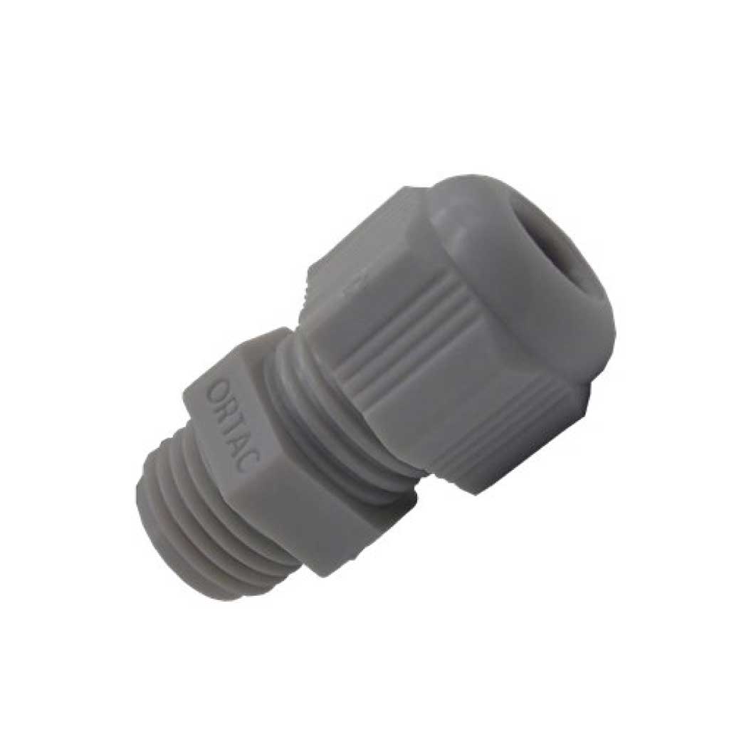 5308709 — CONECTOR GLANDULA PG9 GRIS 8mm, #TUERCA 7211882 (NO LA INCLUYE) EQUIV.CG-PG9