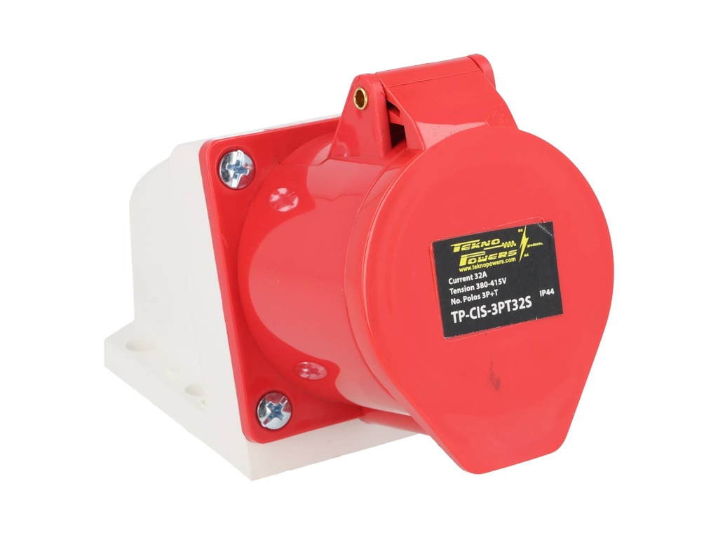 TP-CIS-3PT32S — CONECTOR IND HEMBRA PARA SOBREPONER 3P+T 32A, 415VCA,  (PARA MACHO #TP-CIP-3PT32) 
