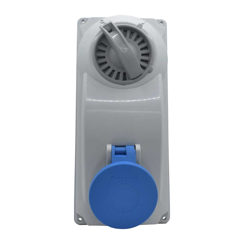 P492126 — CONECTOR INDEPENDIENTE HEMBRA 16A 250VCA PARA INCRUSTAR, CON INTERRUPTOR, 2P + T, SERIE TOP TER, IP44