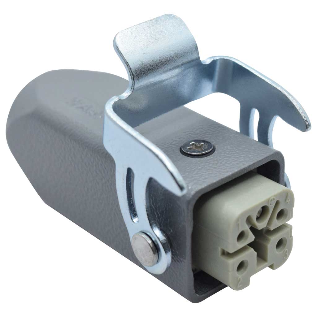 FIC10-4P-B-C — CONECTOR INDEPENDIENTE HEMBRA 10A 400V 4PIN SOBREPONER (MACHOS MIC10-4P-TOPARA SIDE)  (PG11) 