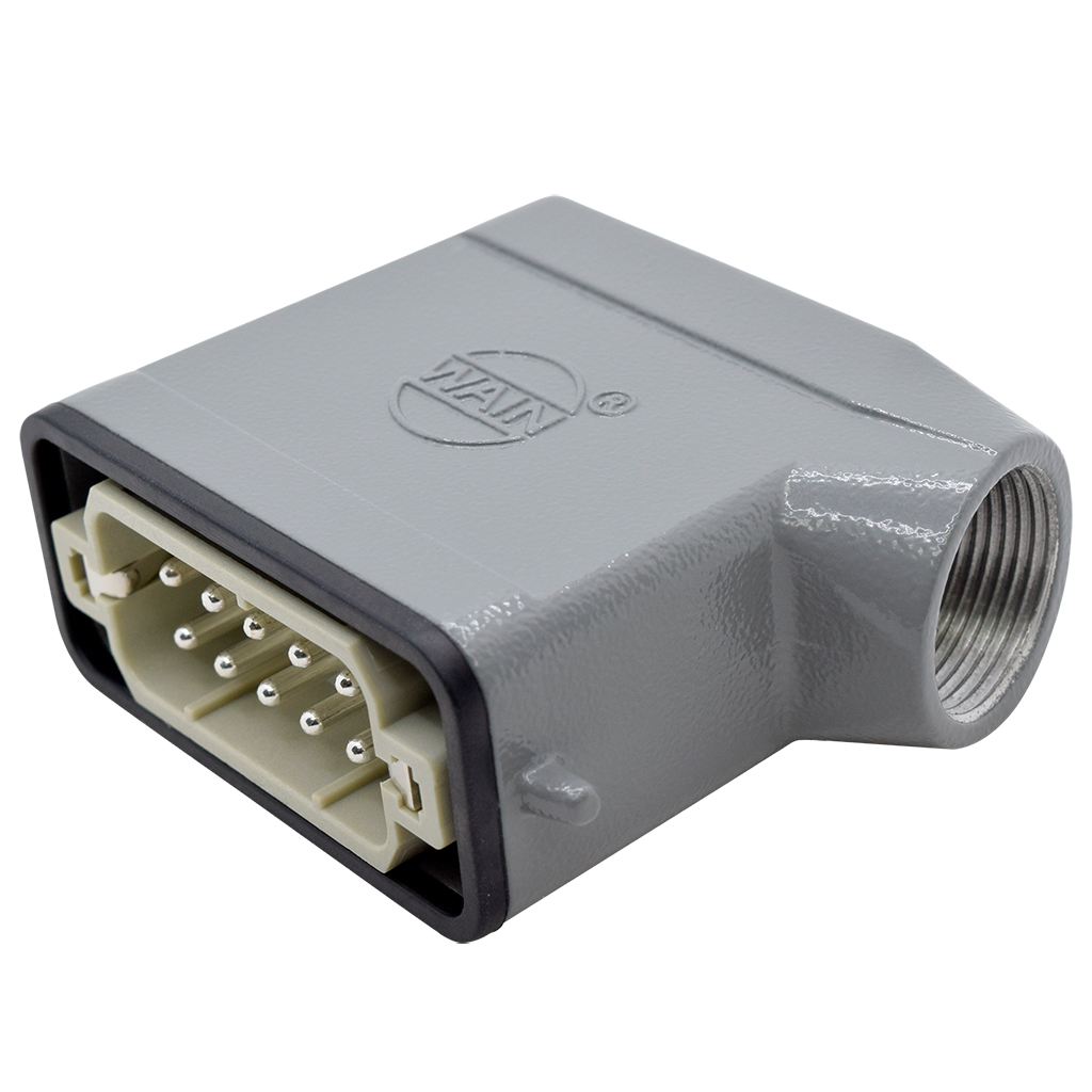 MIC10-10P-SIDE — CONECTOR INDEPENDIENTE MACHO 10A 400V 10PIN 90° (HEMBRAS FIC10-10P-B/BC)  (PG16) 