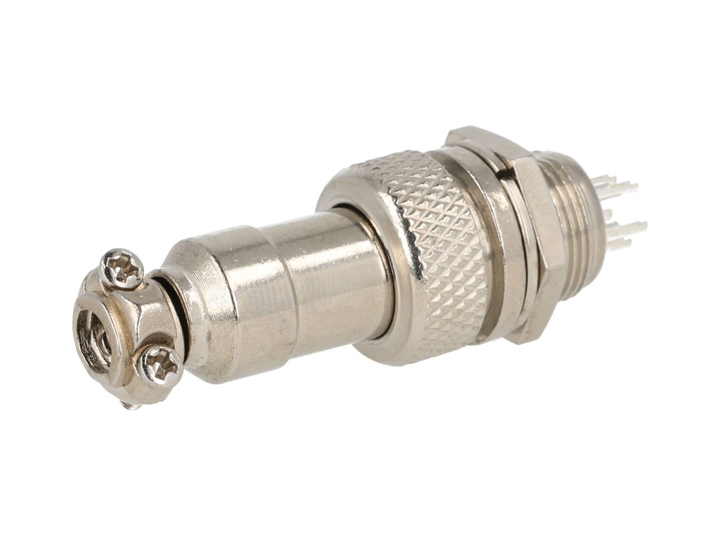 TP-GX12-5P — CONECTORES (PAR GX12 5 PIN MACHO/HEMBRAPARA PANEL Y EXTENSION 5A/125VCA, 12mm