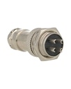 TP-GX16-4P — CONECTORES (PAR GX16 4 PIN MACHO/HEMBRAPARA PANEL Y EXTENCION 5A/125VCA 16mm