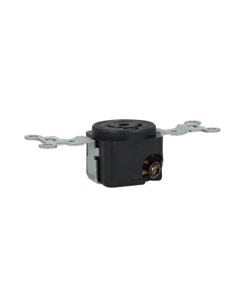 J-702 — CONTACTO INDUSTRIAL CON SEGURO 15A/125VCA2 POLOS (1 FASE) + TIERRA, MONTAJE A PANEL