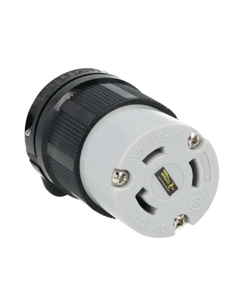 WJ-9330B — CONTACTO INDUSTRIAL CON SEGURO 30A/125VCA2 POLOS (1 FASE) + TIERRA, TOMA AEREA