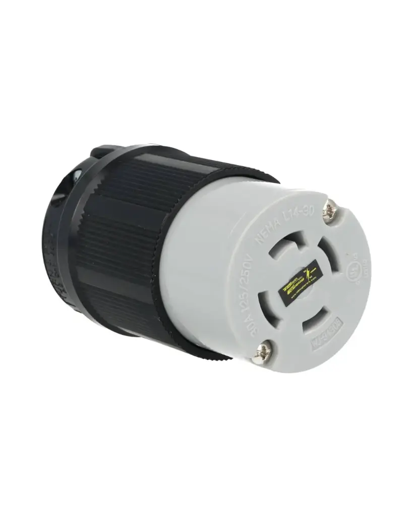 WJ-9430B — CONTACTO INDUSTRIAL CON SEGURO 30A/125VCA-250VCA, 3 POLOS (3 FASES) + TIERRA, TOMA AEREA