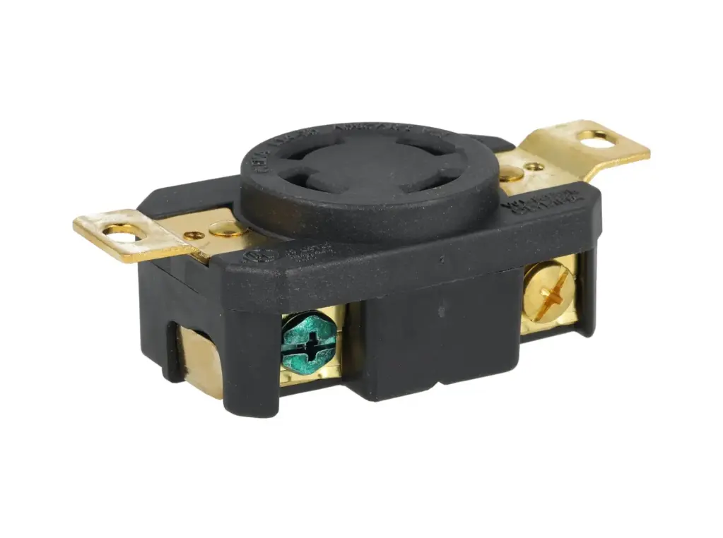WJ-6430B — CONTACTO INDUSTRIAL CON SEGURO 30A/125VCA-250VCA, 3 POLOS (3 PHASES) ,  + TIERRA, MONTAJE A PANEL