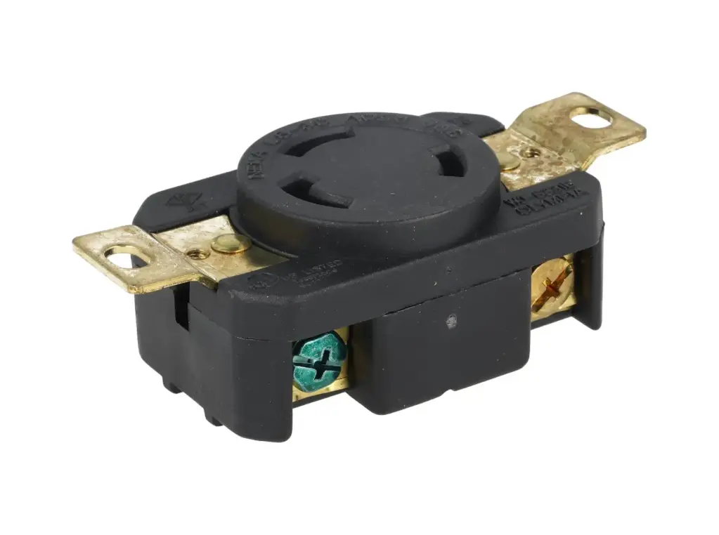 WJ-6331B — CONTACTO INDUSTRIAL CON SEGURO 30A/250VCA2 POLOS (1 PHASE) + TIERRA, TOMA AEREA