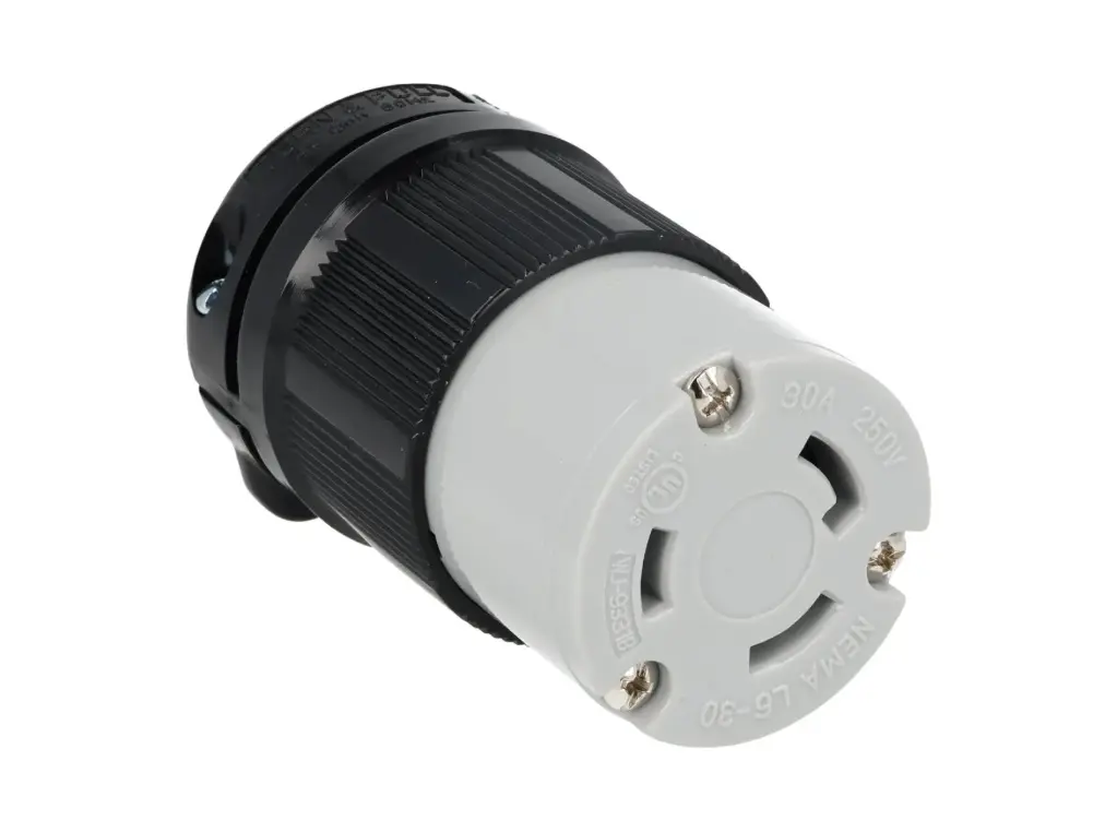 WJ-9331B — CONTACTO INDUSTRIAL CON SEGURO 30A/250VCA2 POLOS ( 1 FASE) + TIERRA, TOMA AEREA