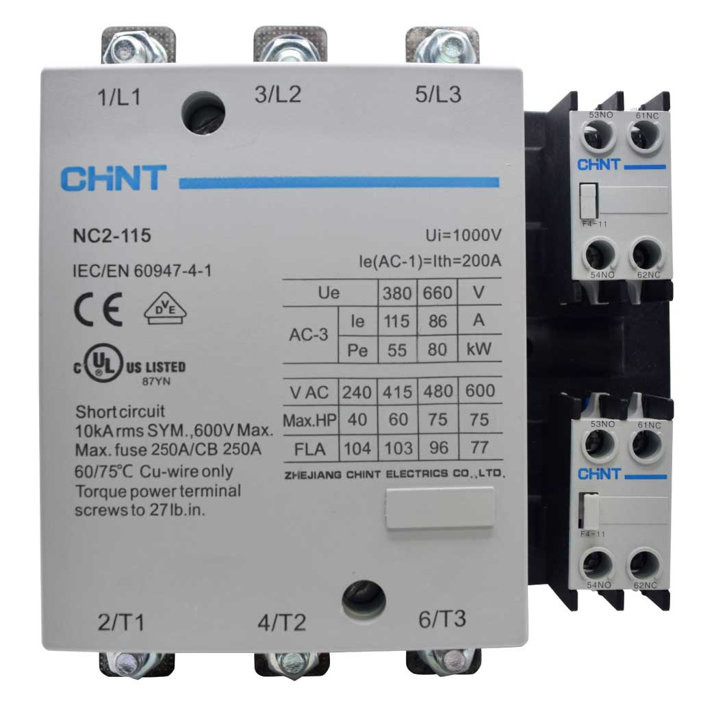 NC2-115-110V — CONTACTOR CA TRIFÁSICO 110VCA 115A-CA3200A-CA1 1NA+1NC