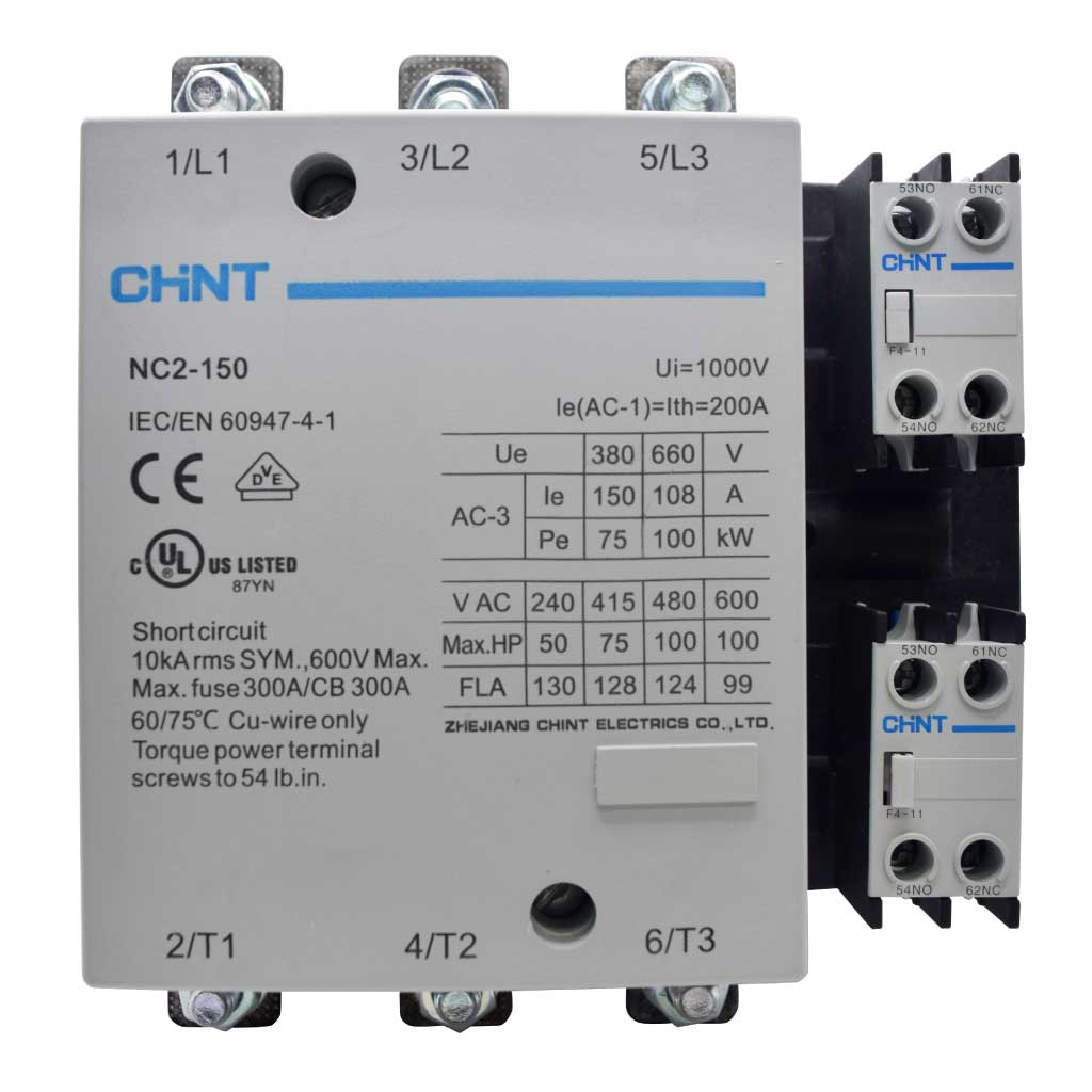 NC2-150-110V — CONTACTOR CA TRIFASICO 110VCA 150A-CA3200A-CA1 1NA+1NC