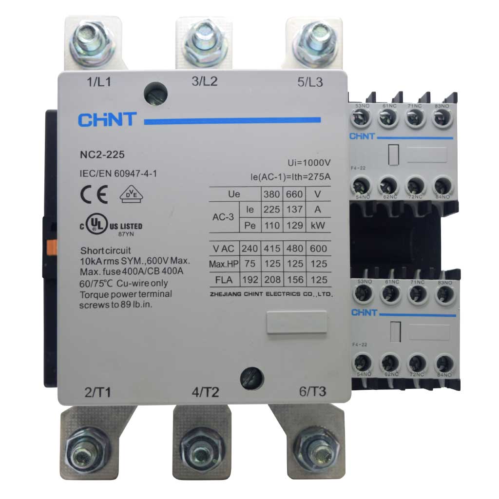 NC2-225-110V — CONTACTOR CA TRIFÁSICO 110VCA 225A-CA3275-CA1 2NA+2NC