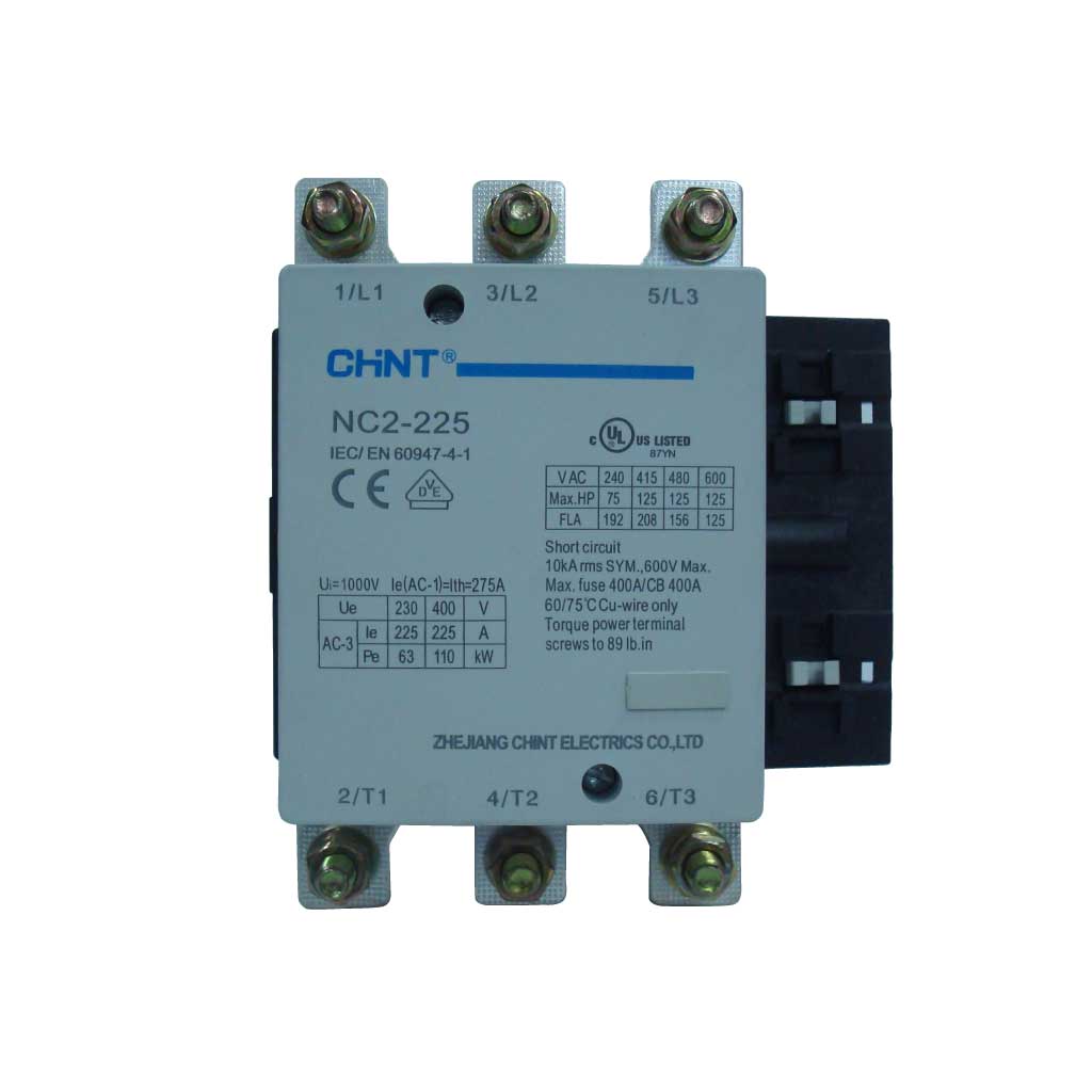 NC2-225-220VN — CONTACTOR CA TRIFÁSICO 220VCA 225A-CA3275A-CA1 2NA+2NC