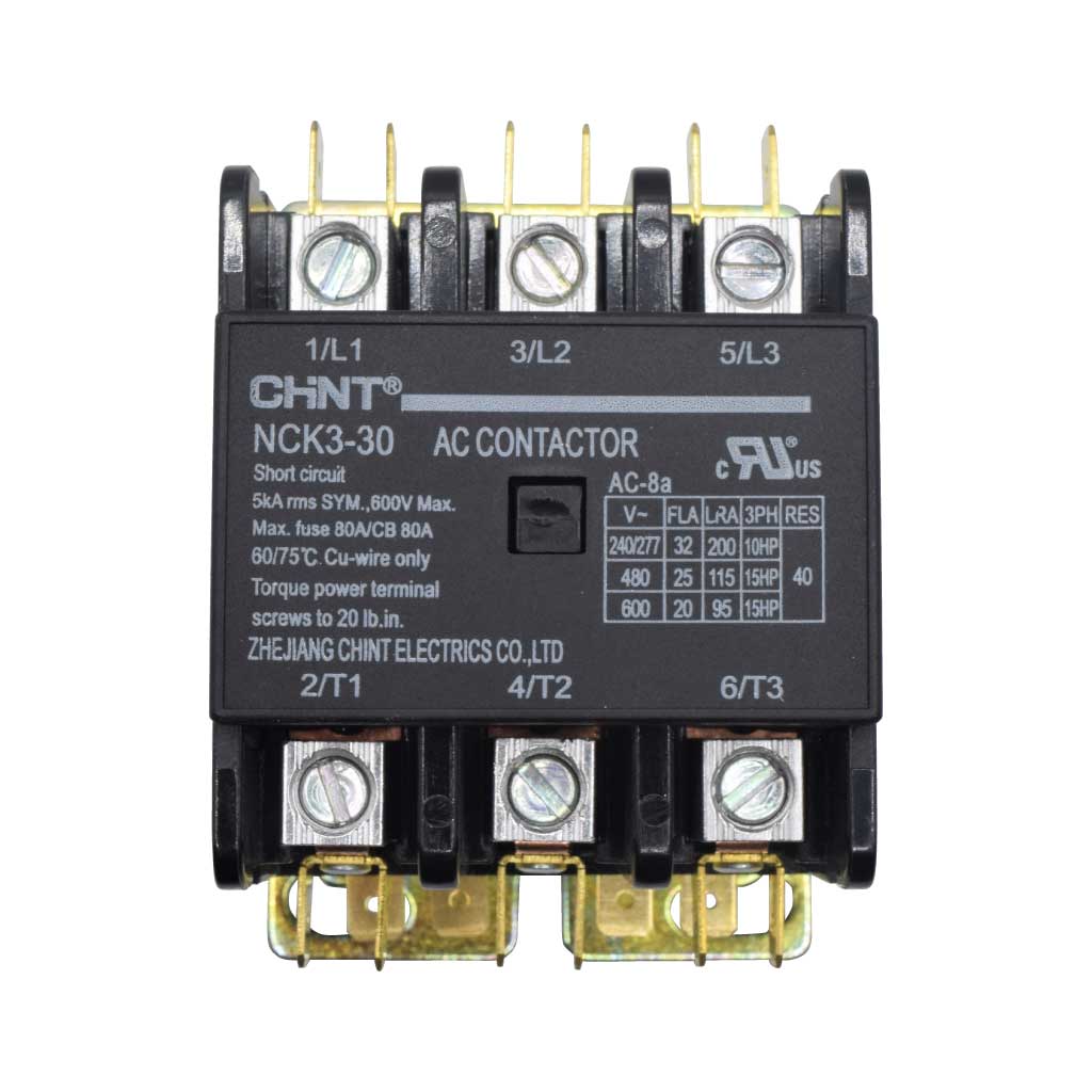 NCK3-30A/3-24V — CONTACTOR PARA AIRE ACONDICIONADO 3X30A/24VCA DE BOBINA