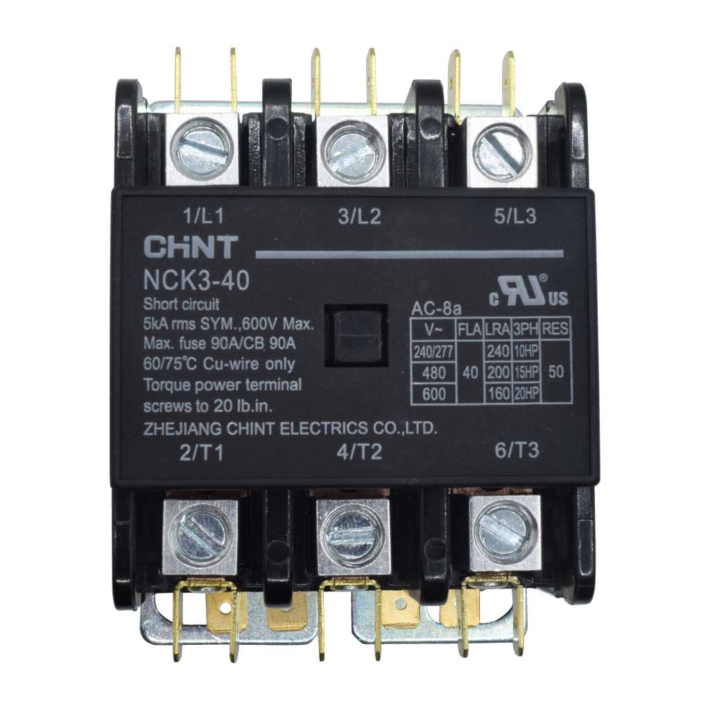 NCK3-40A/3-24V — CONTACTOR PARA AIRE ACONDICIONADO 3X40A/24VCA DE BOBINA