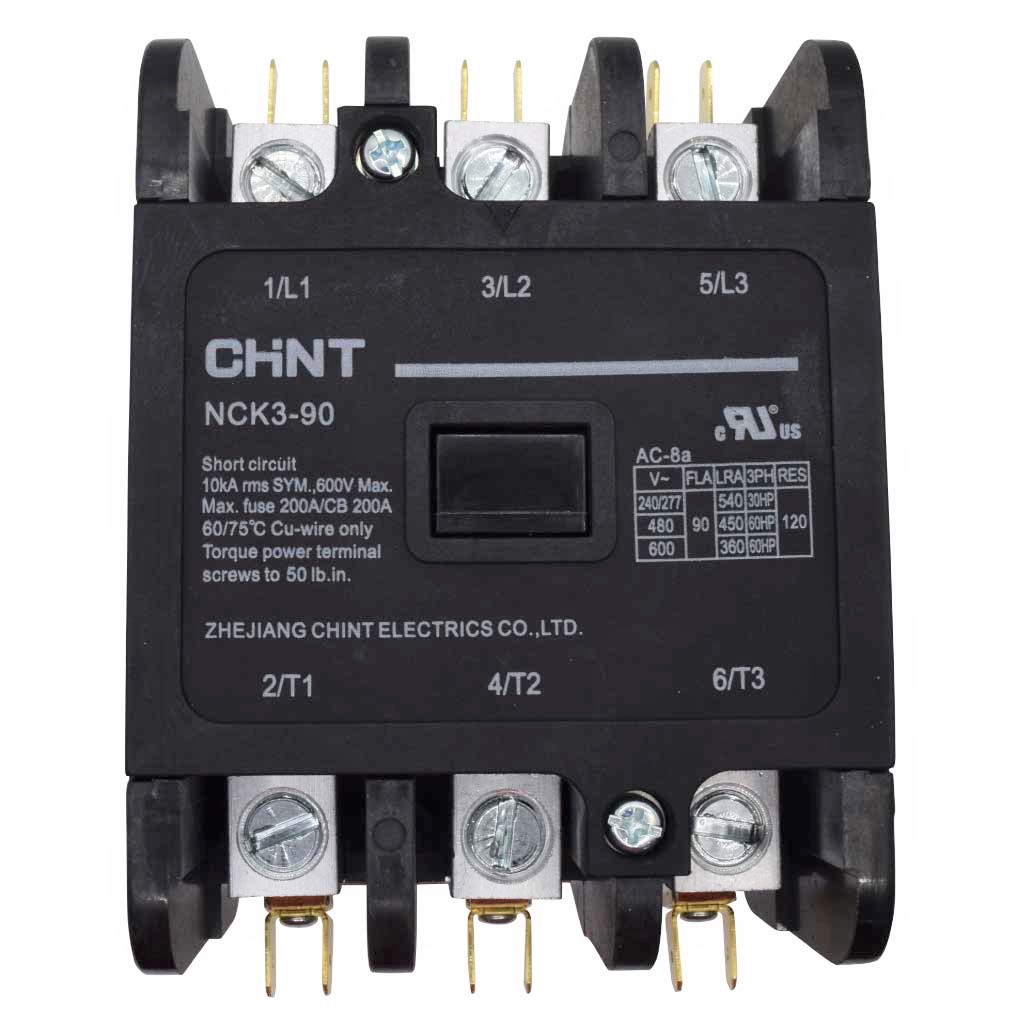 NCK3-90A/3-230V — CONTACTOR PARA AIRE ACONDICIONADO 3X90A 230VCA DE BOBINA