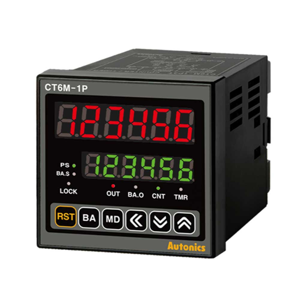 CT6M-1P4 — CONTADOR TIMER 100-240VCA 72X72mm 6D 1SALIDA RELAY CON BATCH NPN