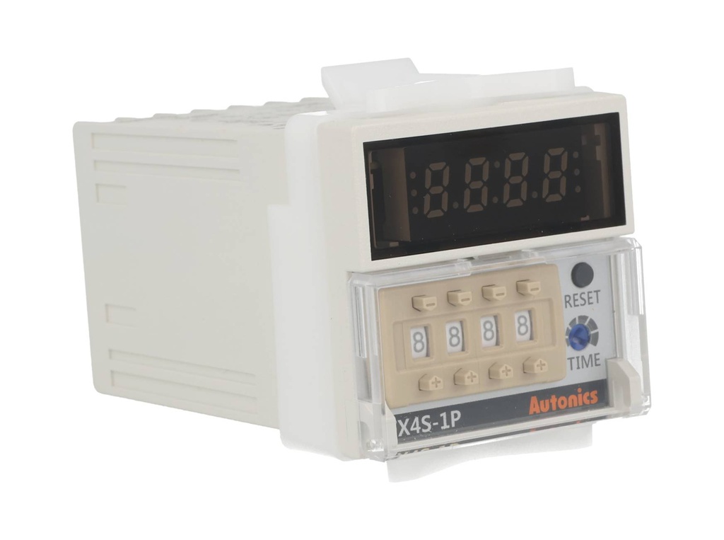 FX4S-1P4 — CONTADOR TIMER, 1/16 DIN, 4D, 1 PRESET, RELSALIDA NPN 100-240VCA