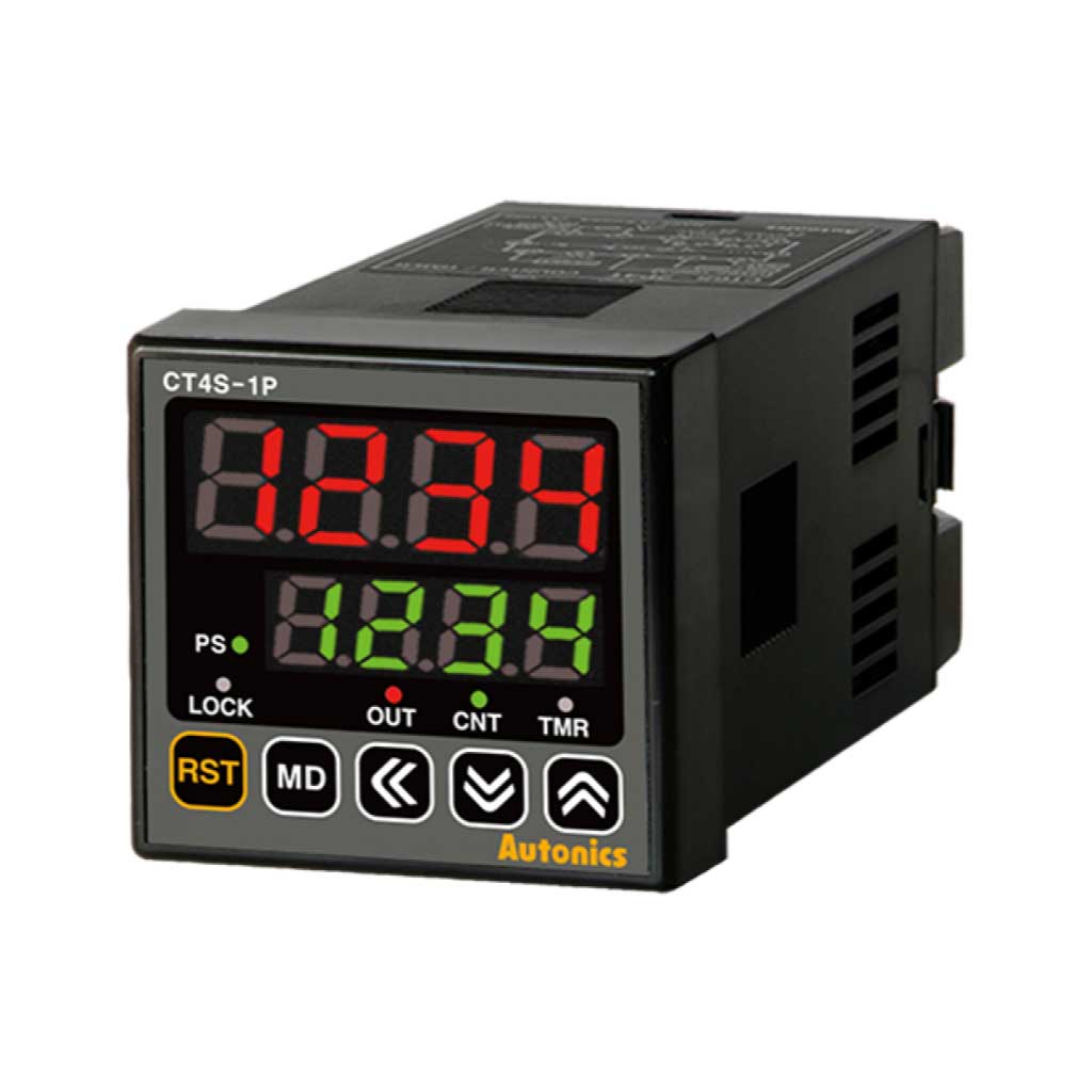 CT4S-1P2 — CONTADOR/TIMER 1/16DIN, 4D.1PRESET, SALIDARELAYA/NPN 24VCD