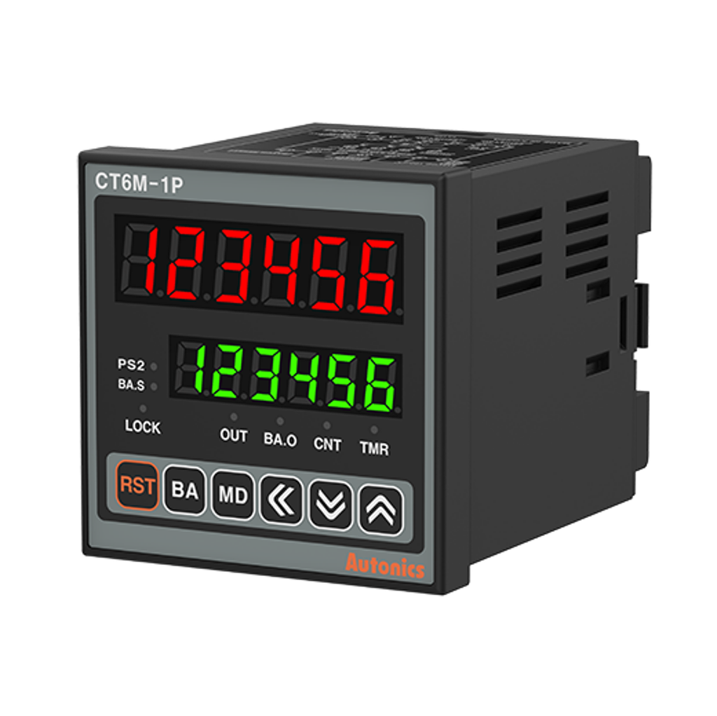 CT6S-1P4T — CONTADOR/TIMER 100-240VCA 1/16DIN 6D, 1PRESET RELAY, SALIDA NPN, RS485, 48X48mm