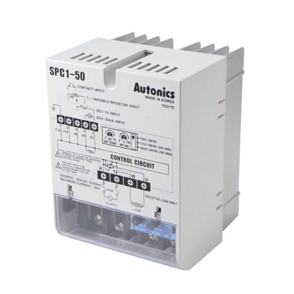 SPC1-50E — CONTROL DE POTENCIA 50AMP.1 FASE, 220VCA, 94.6X24.8X92mm