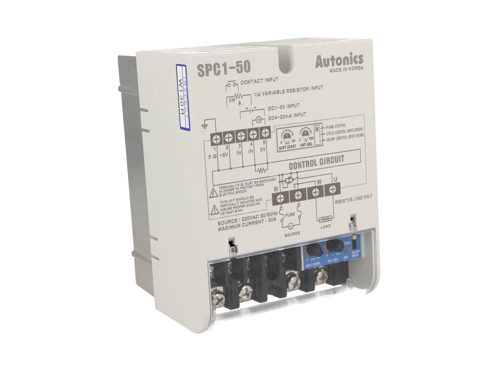 SPC1-50E — CONTROL DE POTENCIA 50AMP.1 FASE, 220VCA, 94.6X24.8X92mm