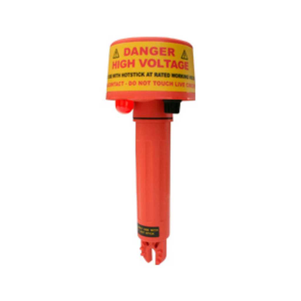 HVP-275 — DETECTOR DE VOLTAJE ACRangos: 240VAC - 2KV - 6KV - 11KV - 22KV - 33KV - 132KV - 275KV Indicacion: Buzzer y LED de alta Luminosidad Funciones: Auto-Prueba Montaje: en Pertiga Telescopica Alimentacion: 3 Baterias x 1.5V tipo C 