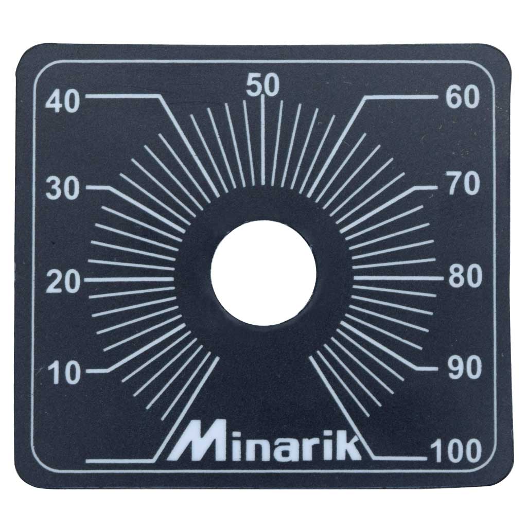 110-0038-MP — DIAL CH PLASTICO, 0-100 PARA CONTROLES DE VELOCIDAD MINARIK (4.4X3.9CMS) 