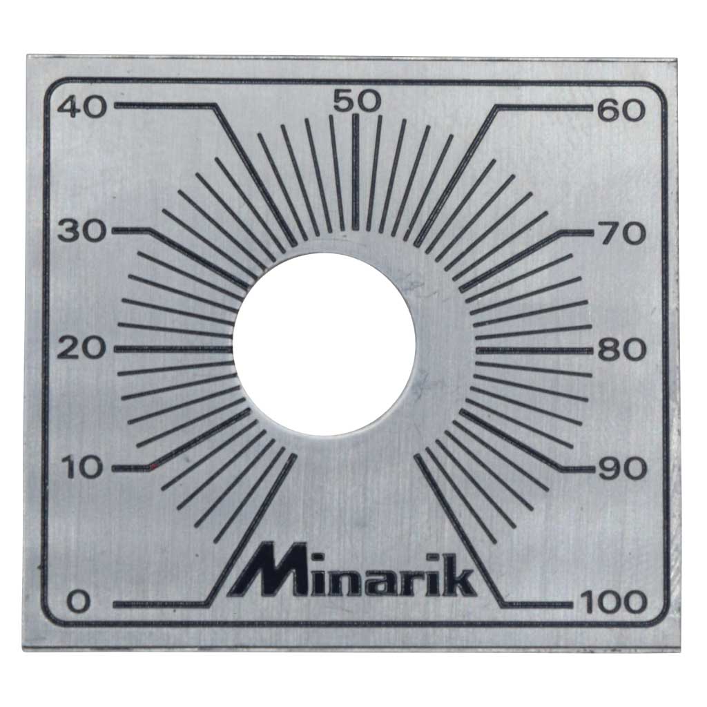 110-0038-mm — DIAL CH ACERO 0-100 PARA CONTROLES DE VELOCIDAD MINARIK (4.4X3.9CM) 