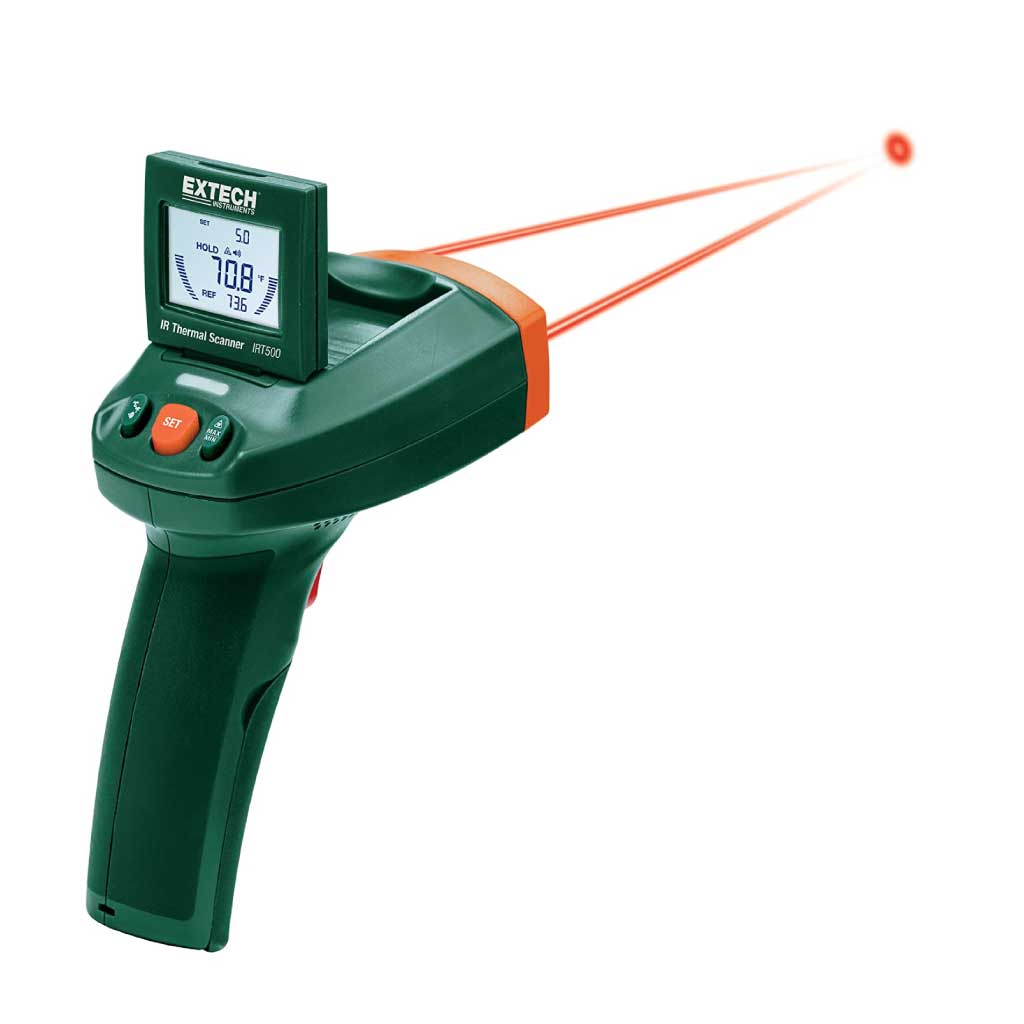 IRT500 — ESCANER TERMICO INFRARROJO DE DOBLE LASER CON PANTALLA AJUSTABLE, ESCALA DE MEDICION 50 HASTA 260º C