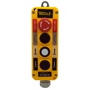 TP-COBE-3B — ESTACION COLGANTE DE BOTONES, 3NA + 1NC, PULSADOR DE EMERGENCIA, 10 (6) A/400V, 1 BLANCO, 2 NEGROS, 10A/660VAC *NO SON A PORUEBA DE EXPLOSION*