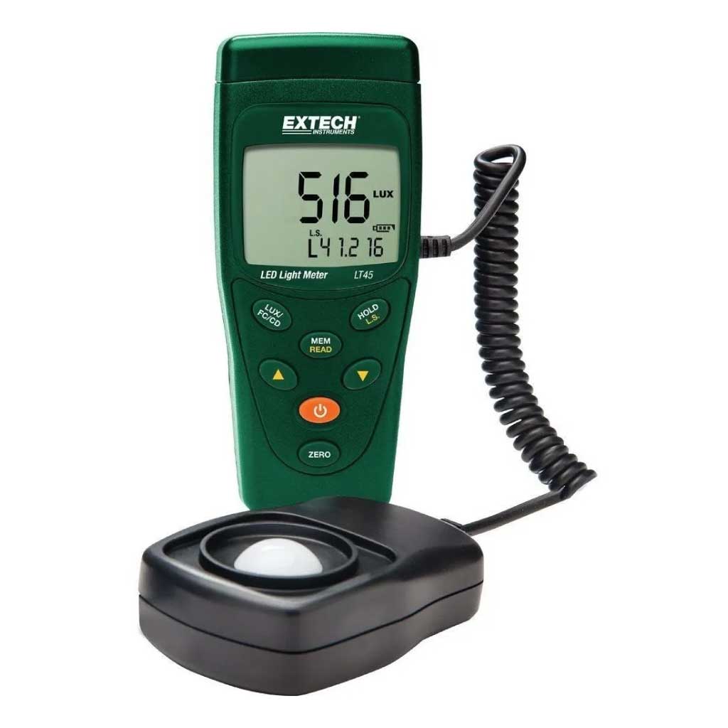 LT45 — FOTOMETRO DE LUCES LED MIDE LA INTENSIDAD DE LA LUZ DE LOS LEDS BLANCOS Y DE COLOR INTENSIDAD STANDAR DE LUZ (FCON LUX) 
