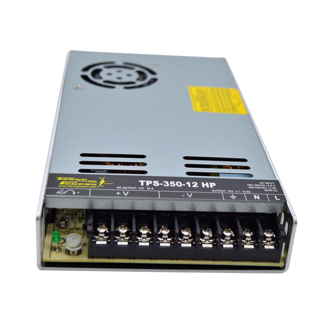 TPS-350-12HP — FUENTE DE VOLTAJE 12V/29A/348W, 90-132VCA/180-264VCA, SELECCION POR SSWITCH 240-370VCD, 215X115X50mm