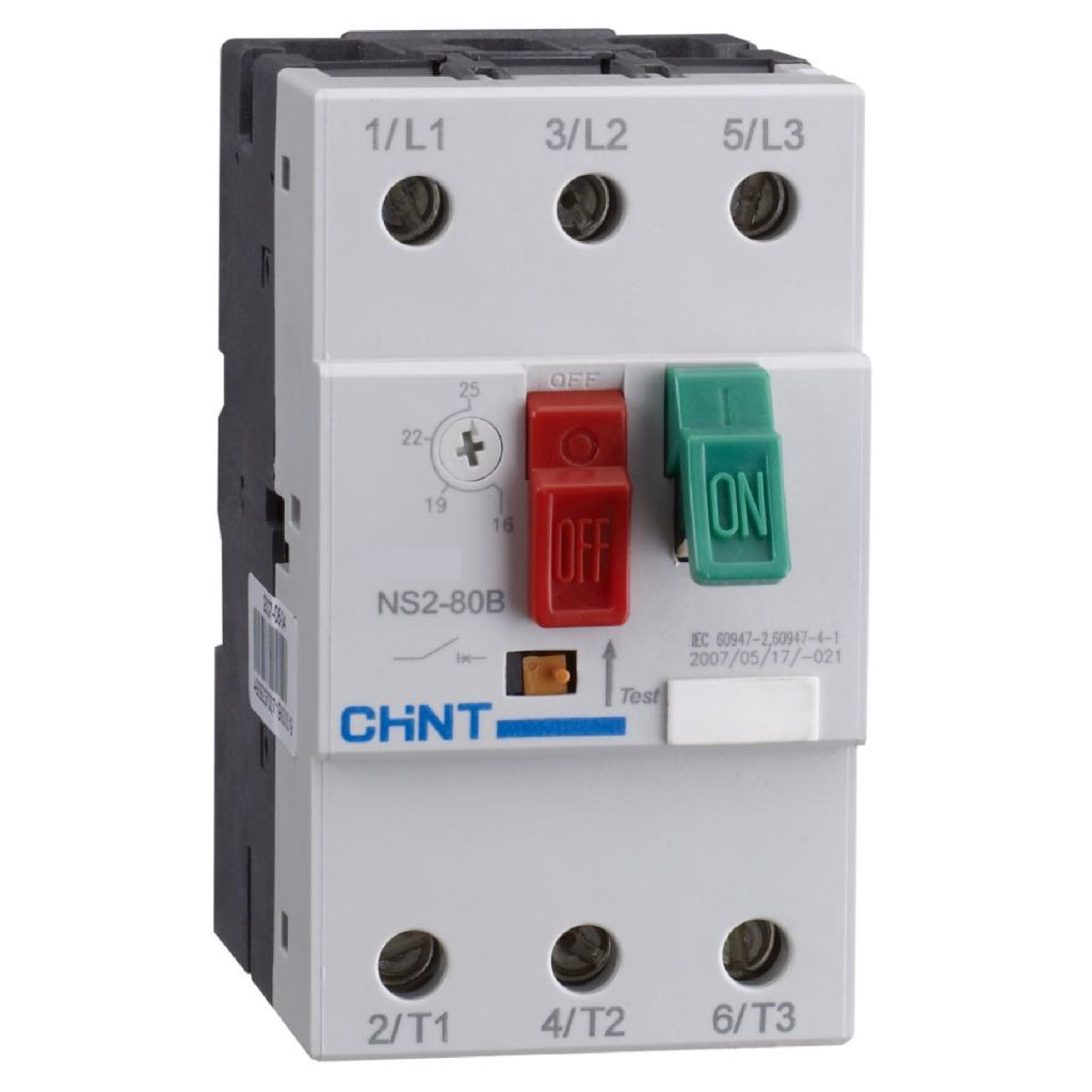 NS2-80B-25-40A — GUARDAMOTOR 25-40A, TEMP. 5°C~+40°C, 230/240, 400/415V DE OPERACION 15KA 230/240V DE RUPTURA GRADO III.