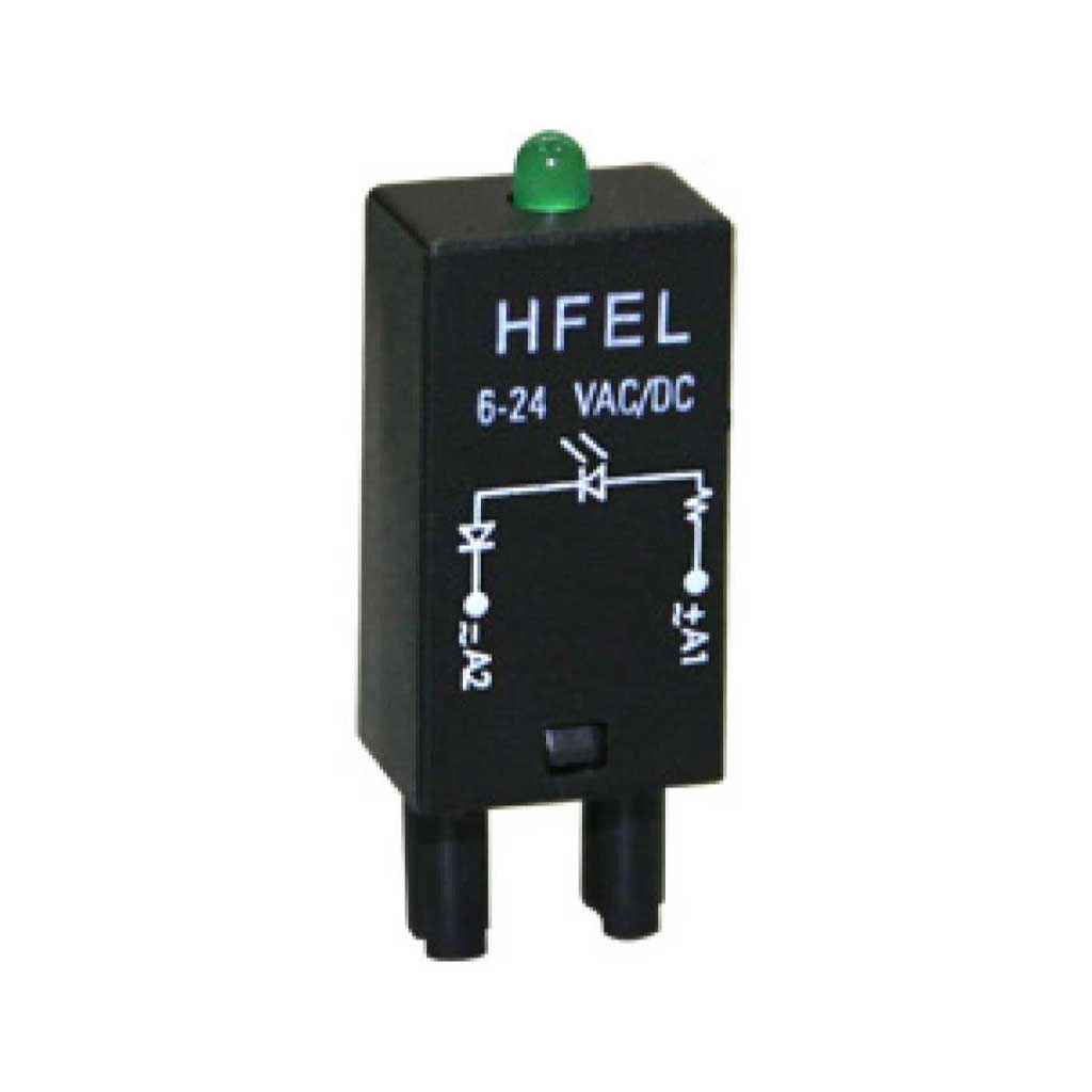 HFEL - INDICADOR LED P/RELEV.EN RIEL 6-24VCA/CD