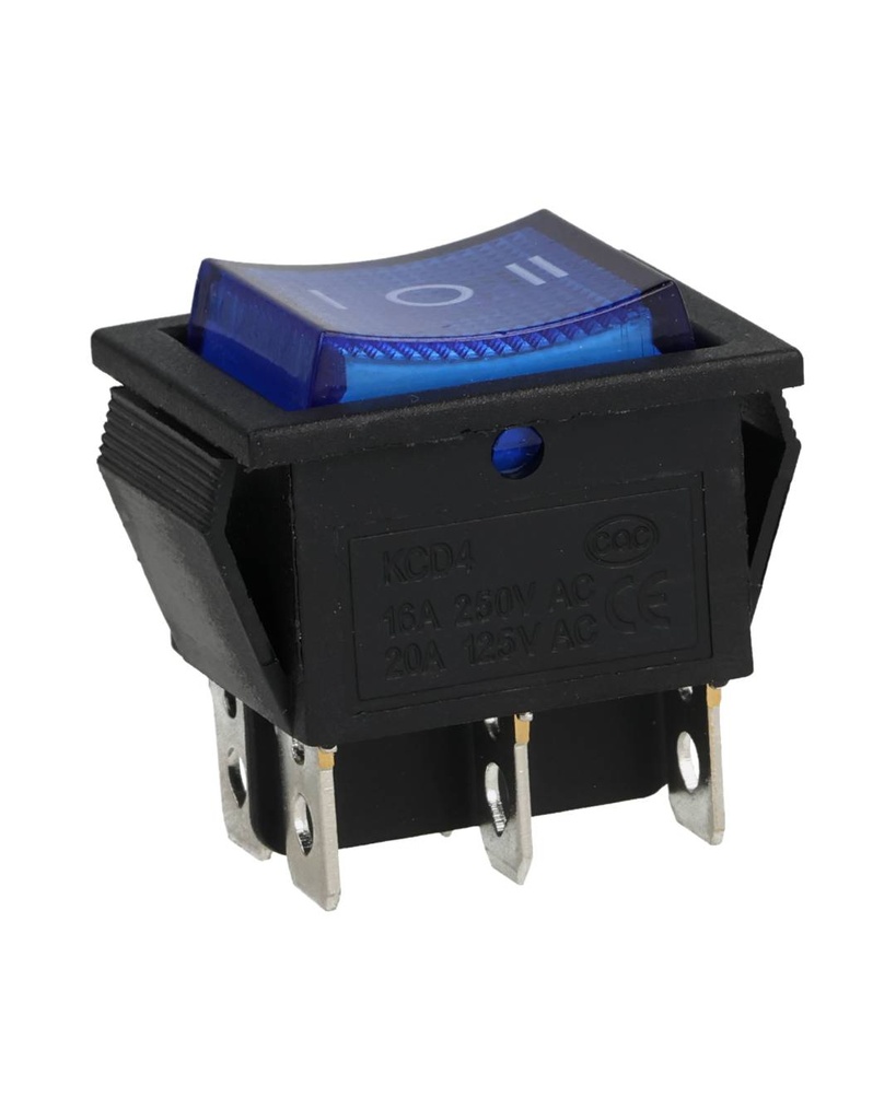 TP-321-2T-B — INTERRUPTOR 2P2T AZUL ON-OFF-ON, 6 TERMINALES