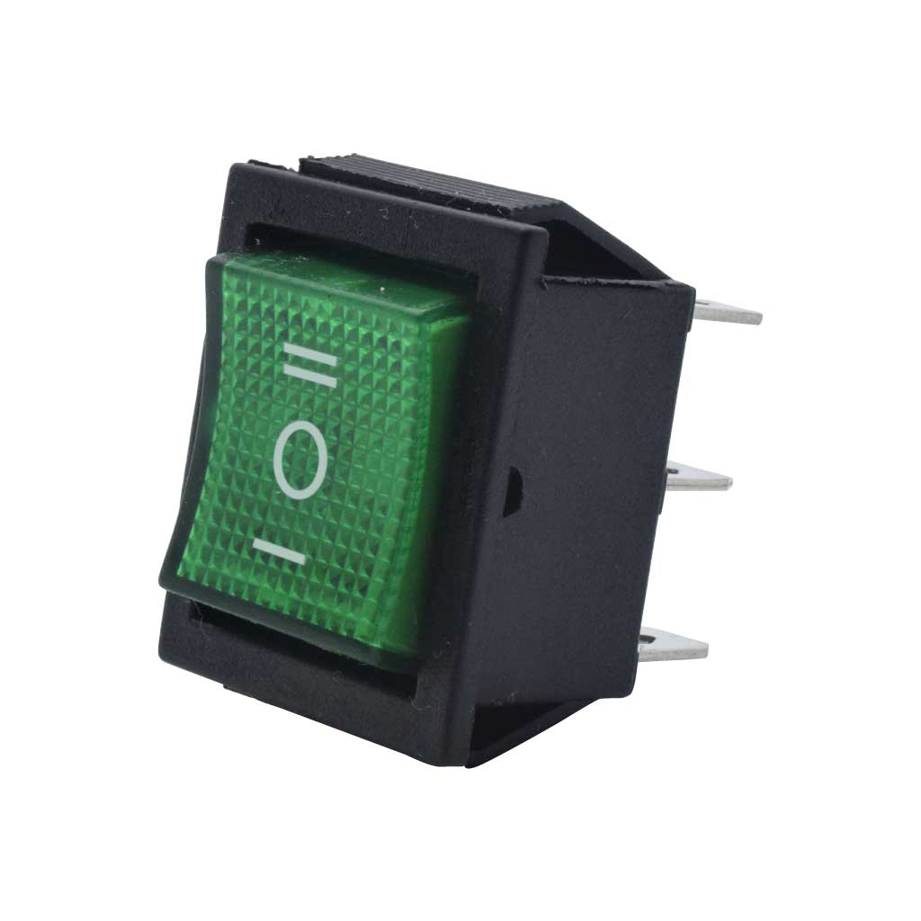 TP-321-2T-G — INTERRUPTOR 2P2T VERDE ON-OFF-ON, 6 TERMINALES