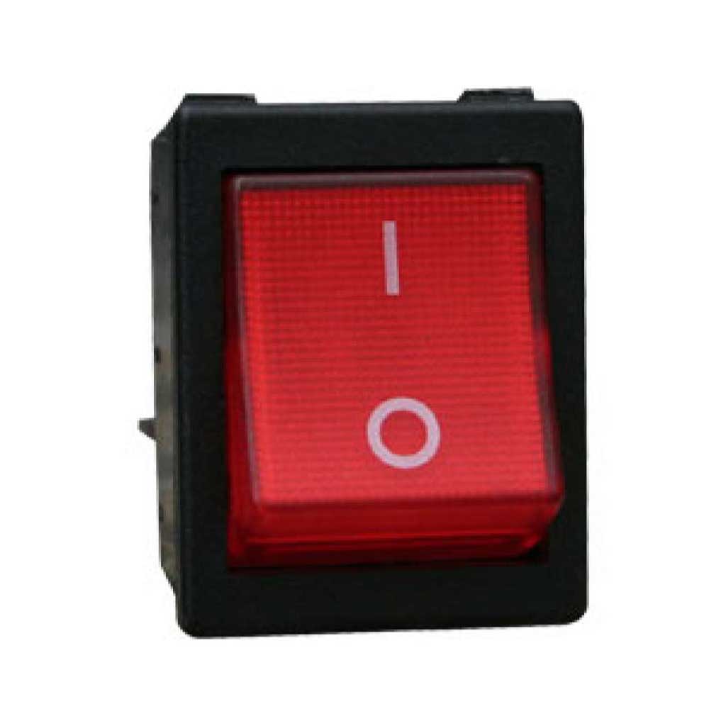 TP-321-RL — INTERRUPTOR ILUMINADO ROJO 2P1T 16/20A, 110/220VCA, 30X22mm 4 TERMINALES.