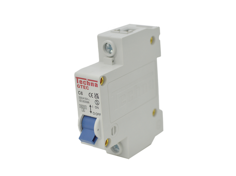 1C6 — INTERRUPTOR MINIATURA 1P 6AMP 230VCA PARA RIEL CURVA C