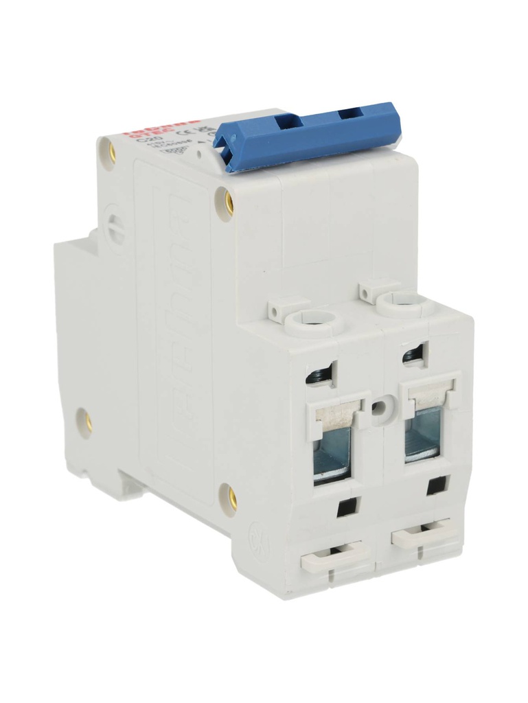 2C20 — INTERRUPTOR MINIATURA 2P 20AMP 440VCA PARA RIEL CURVA C